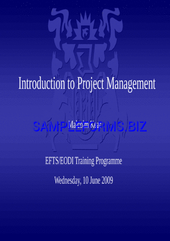 Introduction to Project Management pdf ppt free